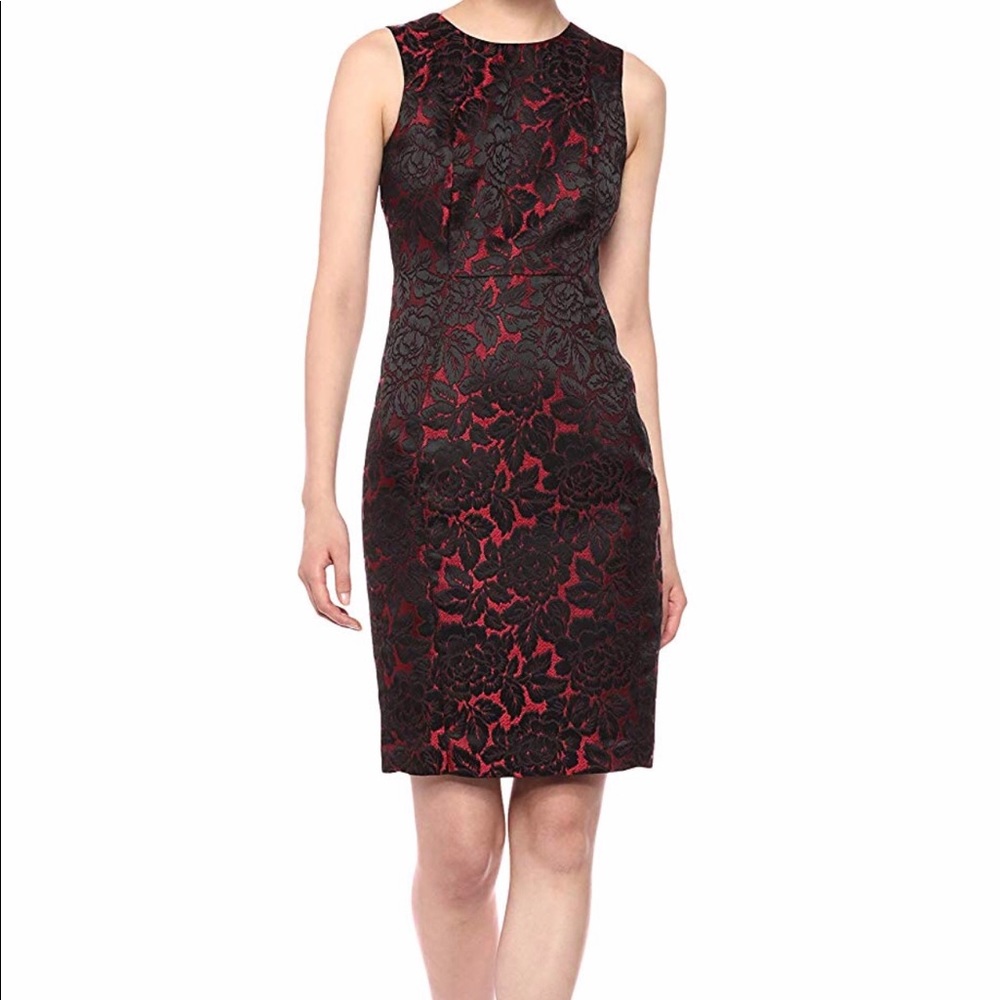 Calvin Klein Sleeveless Round Neck Lace Dress